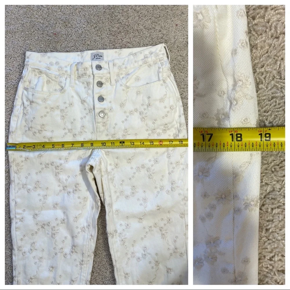 JCrew Billie Denim Boot Cut Embroidered Jeans